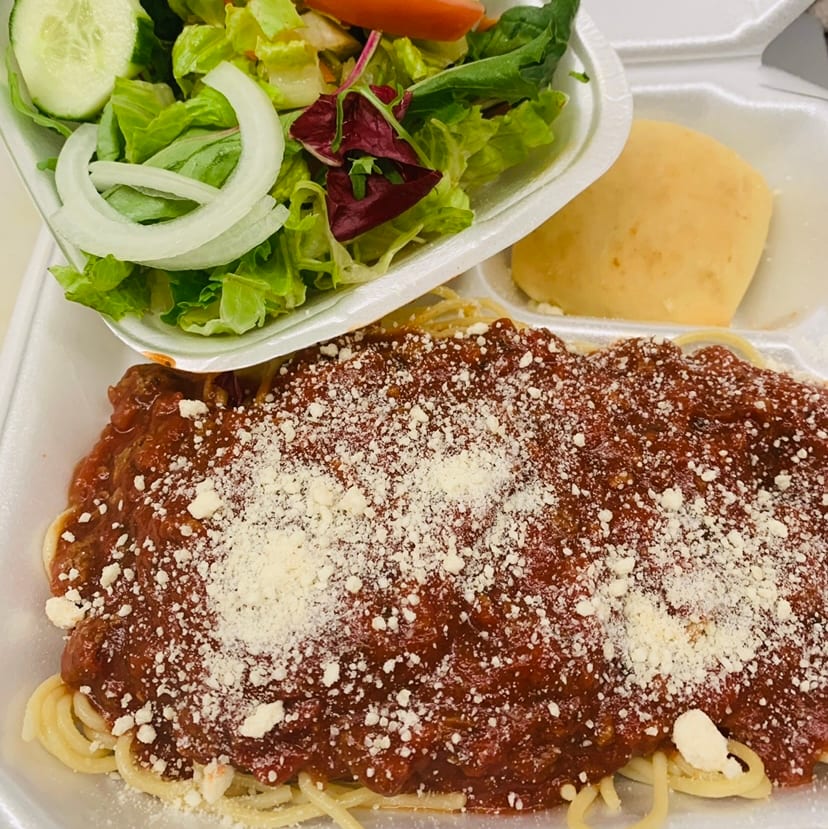 Spaghetti with Homemade Meat Sauce.