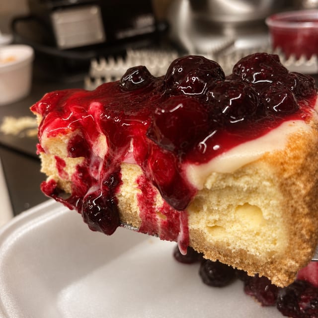 White Chocolate And  Strawberry Cheesecake.