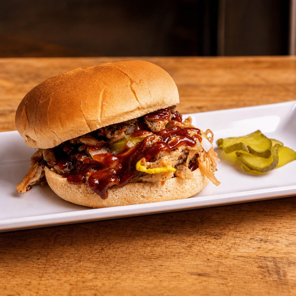 BBQ Pulled Pork Sandwich.